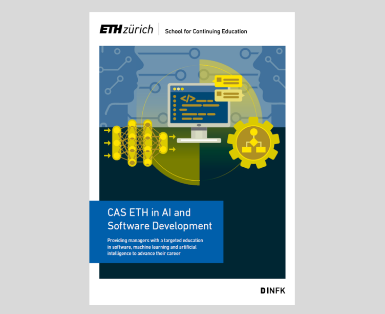 image of front page of brochure for CAS ETH in AI and Software Development