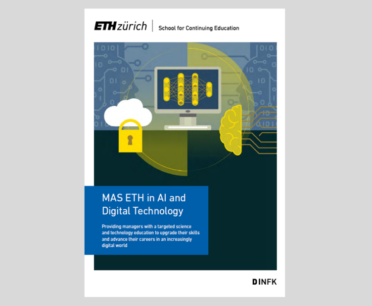 Image of front page of brochure for MAS ETH in AI and Digital Technology